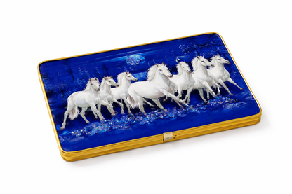 Moonlight 7 Running White Horses Decorative Wall Frame