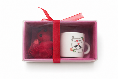 Romantic Teddy & “I Love You” Mug Gift Set – Cute Couple Hamper