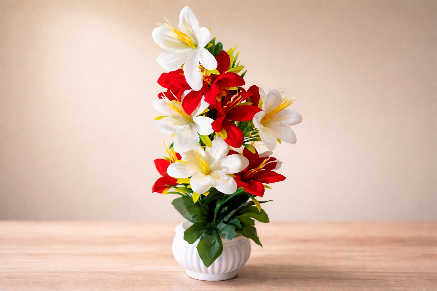 Premium Artificial Lily Flower Arrangement in Pot