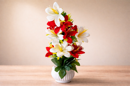 Premium Artificial Lily Flower Arrangement in Pot