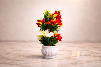 Premium Artificial Lily Flower Arrangement in Pot