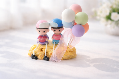 Happy & Sweet Couple Figurine with Pastel Balloons | Romantic Home Décor Showpiece