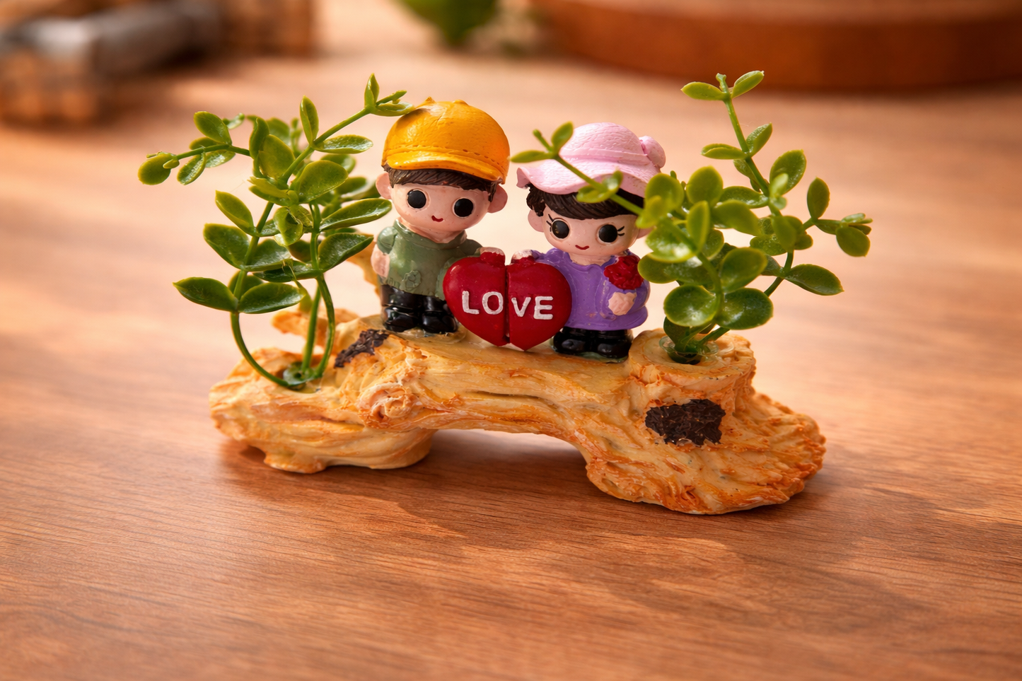 Romantic Miniature Couple Love Wall Planter with Artificial Greenery. Designs may vary.