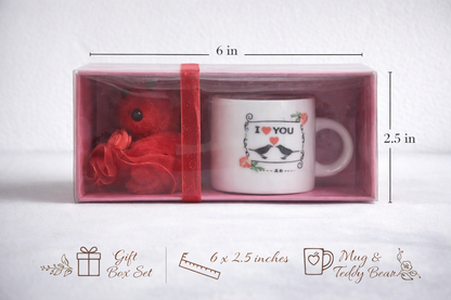 Romantic Teddy & “I Love You” Mug Gift Set – Cute Couple Hamper